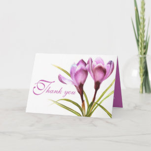 Crocus lila Blume Hochzeit danke Karte