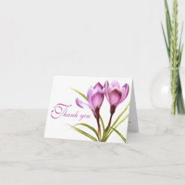 Crocus lila Blume Hochzeit danke Karte