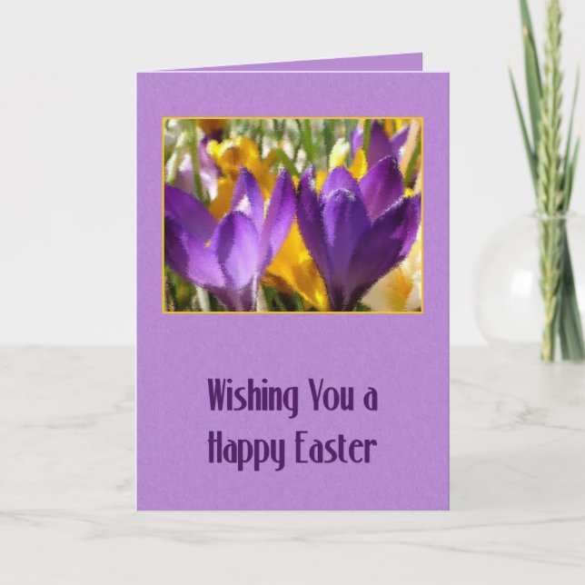 Crocus Oaster Wish Feiertagskarte (Vorderseite)