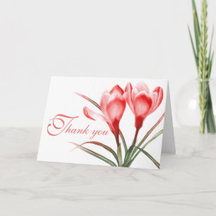 Crocus rosa rote Hochzeit danke Karte