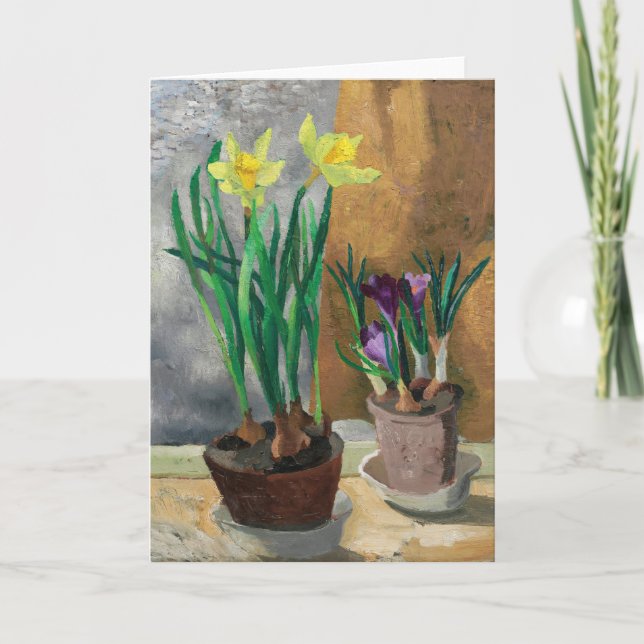Crocuses and Daffodis in Pots | Christopher Wood Karte (Vorderseite)