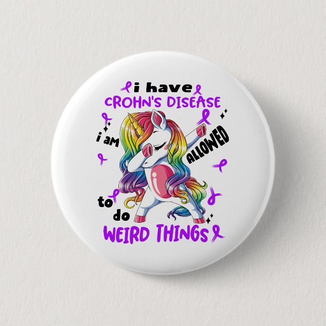 Crohn's Disease Awareness Ribbon Unterstützungen G Button (Vorderseite)