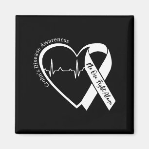 Crohns Disease Herzunterstützung Lila Ribbon Crohn Magnet