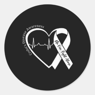 Crohns Disease Herzunterstützung Lila Ribbon Crohn Runder Aufkleber