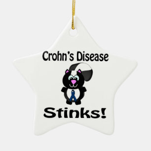 Crohns Disease stinks Skunk Awareness Design Keramik Ornament