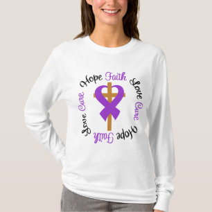 Crohns Krankheits-Glauben-Hoffnungs-Liebe-Kreuz T-Shirt