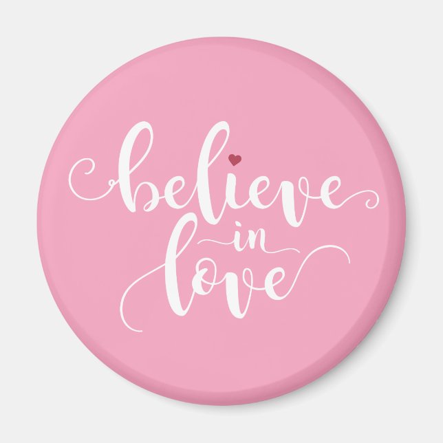 Croire en amour Valentine Calligraphie | Magnet (Devant)