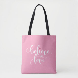 Croire en amour Valentine Calligraphie   Sac fourr