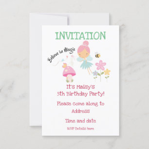 Croire en la fée magique Design Invitation d'anniv