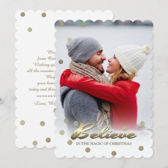 Crois à la magie de Noël. Carte photo (Devant / Derrière)
