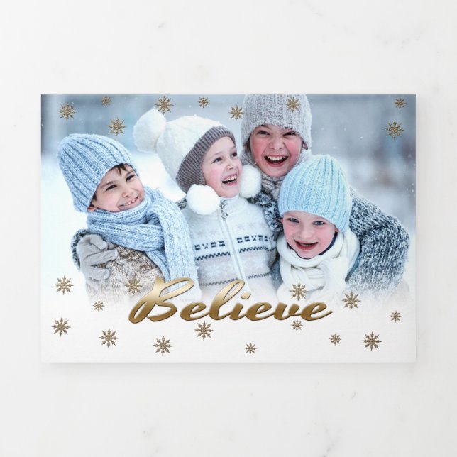 Crois. Carte de Noël multiphoto à trois volets (Page de couverture)
