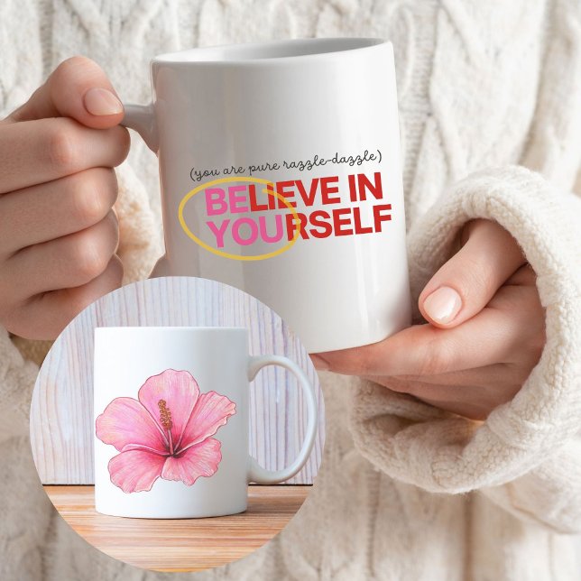 "Crois-toi en toi-même" Hibiscus Flower Mug (Créateur téléchargé)