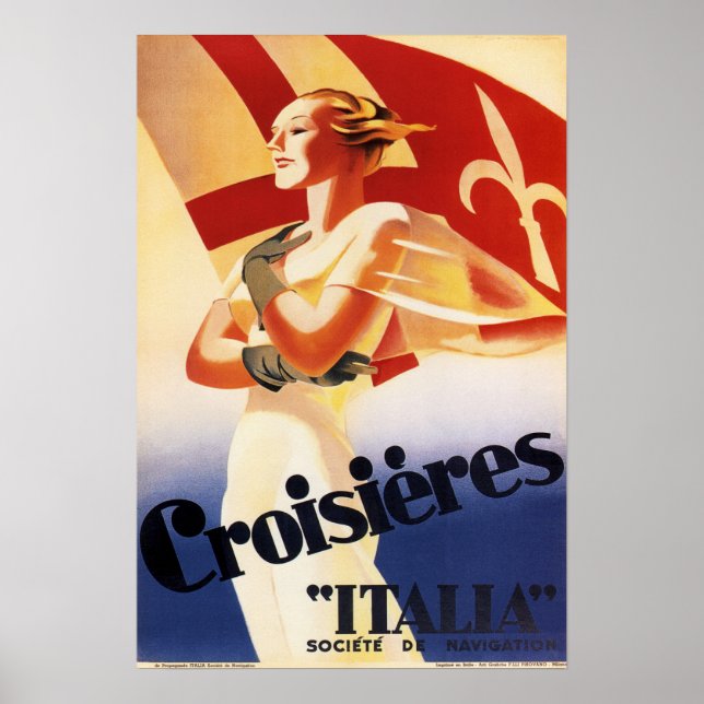 CROISIERES ITALIA Schifffahrt durch Marcelo Dudovi Poster (Vorne)