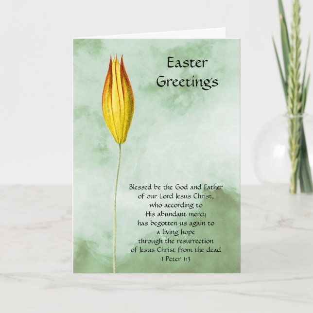Croissance Flower Bud Faith Carte Pâques (Devant)