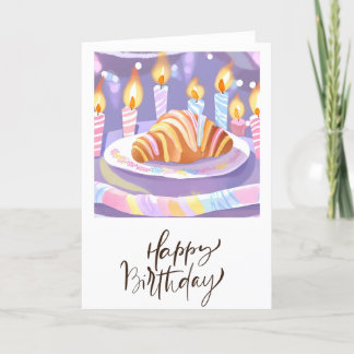 Croissant Birthday Card Dankeskarte