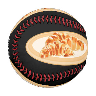 Croissant-Cartoon-Abbildung Baseball