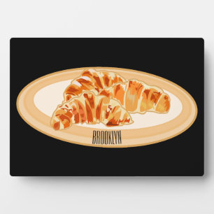 Croissant-Cartoon-Abbildung Fotoplatte