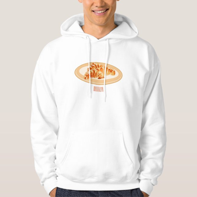 Croissant-Cartoon-Abbildung Hoodie (Vorderseite)