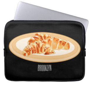 Croissant-Cartoon-Abbildung Laptopschutzhülle