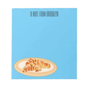 Croissant-Cartoon-Abbildung Notizblock