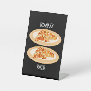 Croissant-Cartoon-Abbildung Sockelschild