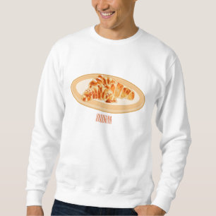 Croissant-Cartoon-Abbildung Sweatshirt