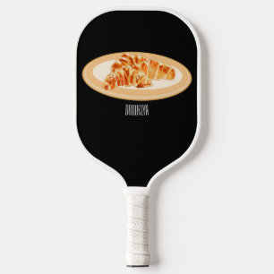 Croissant Cartoon-Illustration Pickleball Schläger