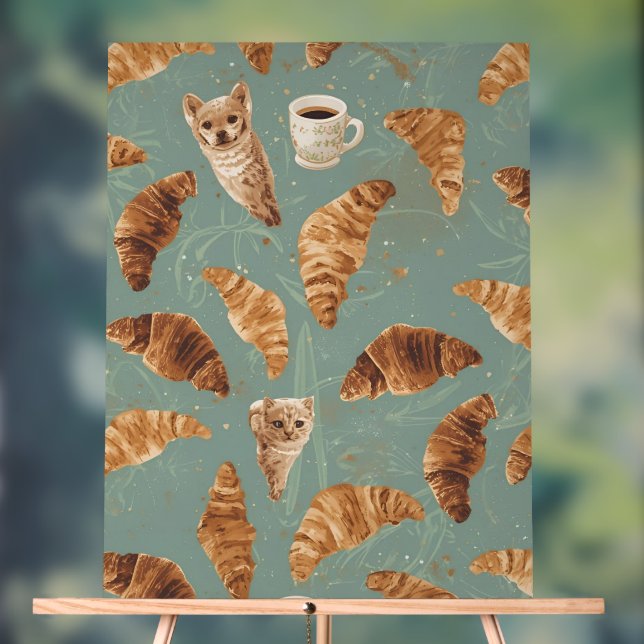 Croissant Crawl Cats, Coffee & French Bakery Chaos Acrylschild (Neutral)