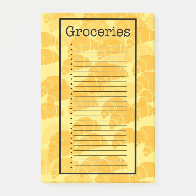 Croissant-Einkaufsliste Post-it Klebezettel (Vorderseite)