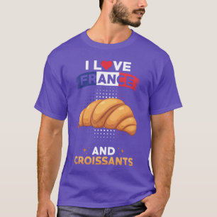 Croissant Frankreich Liebe Französisches Essen vin T-Shirt