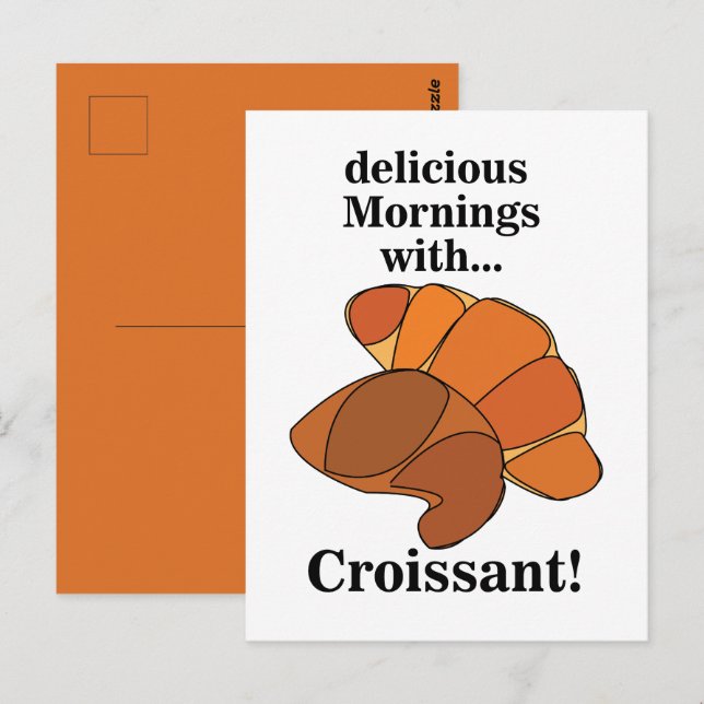 Croissant Frühstücksessen Postkarte (Vorne/Hinten)
