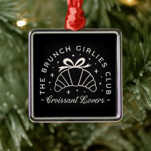 Croissant Gebäck Brunch Liebhaber schwarzen Coquet Ornament Aus Metall