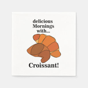 Croissant-Gebäck-Frühstück-Brunch-Party Serviette