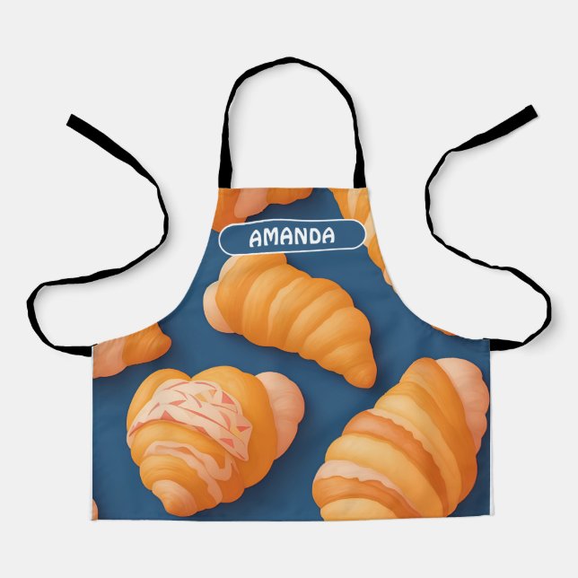 Croissant Geometric Personalisiertes Muster Schürze (Vorderseite)
