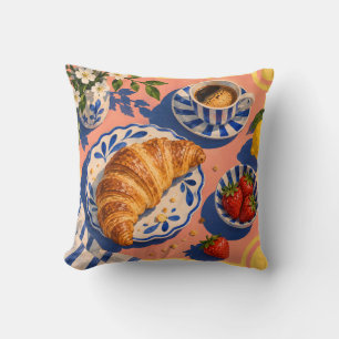 Croissant Kaffee Frühstück Stillleben Kissen