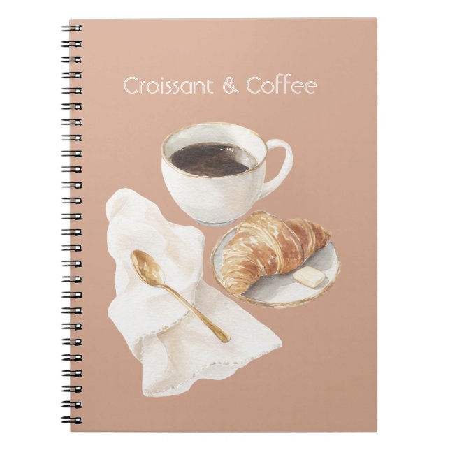 Croissant & Kaffee Notizblock (Vorderseite)
