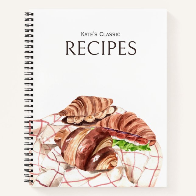 Croissant Lover - individualisierbares Rezept Jour Notizbuch (Vorderseite)