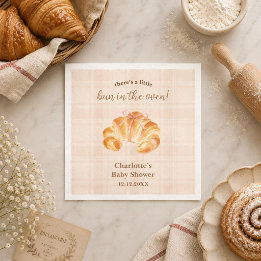 Croissant-Mädchen-Baby-Party mit Brötchen im Ofen Serviette