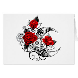 Croissant mécanique avec roses rouges