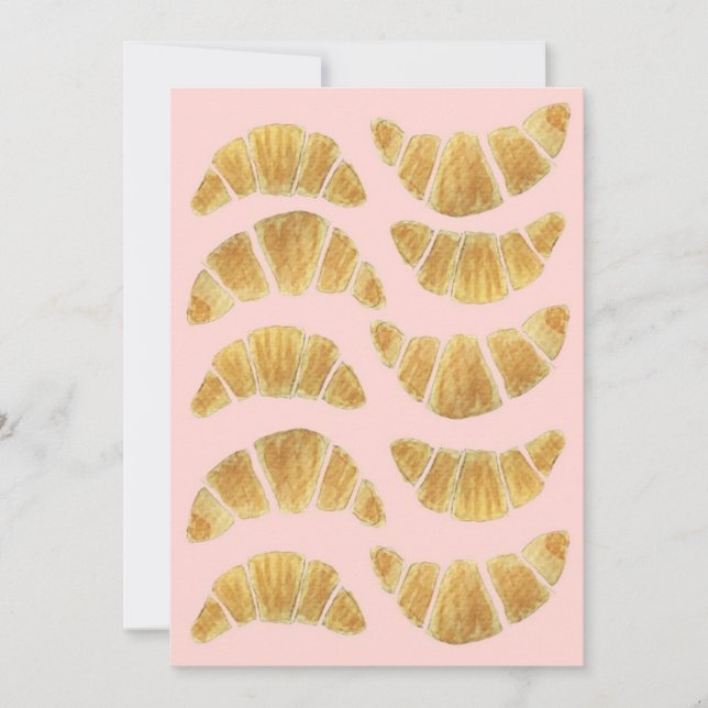 Croissant Rose Aquarell  Einladung (Vorderseite)