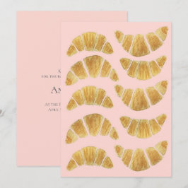 Croissant Rose Aquarell-Einladung Einladung