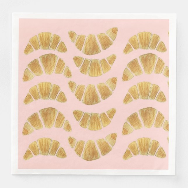 Croissant Rose Aquarell  Serviette (Vorderseite)