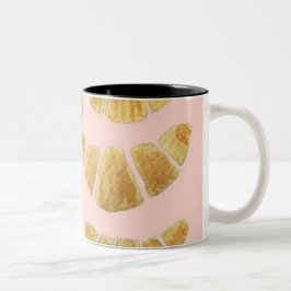 Croissant Rose Aquarell Zweifarbige Tasse
