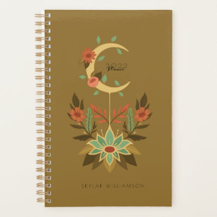 Croissant Spirituel Holistique Lune & Lotus Floral