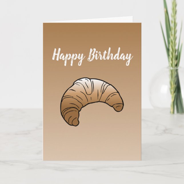 Croissant sur la carte d'anniversaire pliée (Devant)