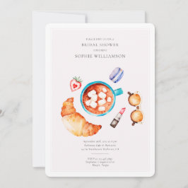 Croissant und Coffee Brautparty Einladung