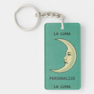 croissant vintage lune turquoise jaune la luna