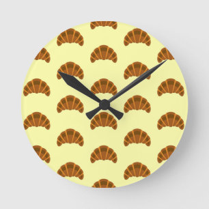 Croissants Liebe Hellgelb Frankreich Französisch K Runde Wanduhr