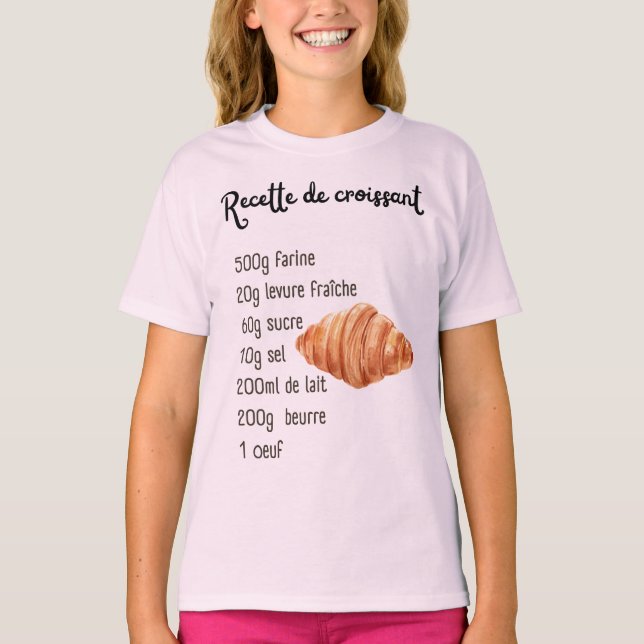 Croissants Rezept Kinder Teen Backen T - Shirt (Vorderseite)
