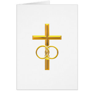 Croix à trois dimensions d'or avec des anneaux de